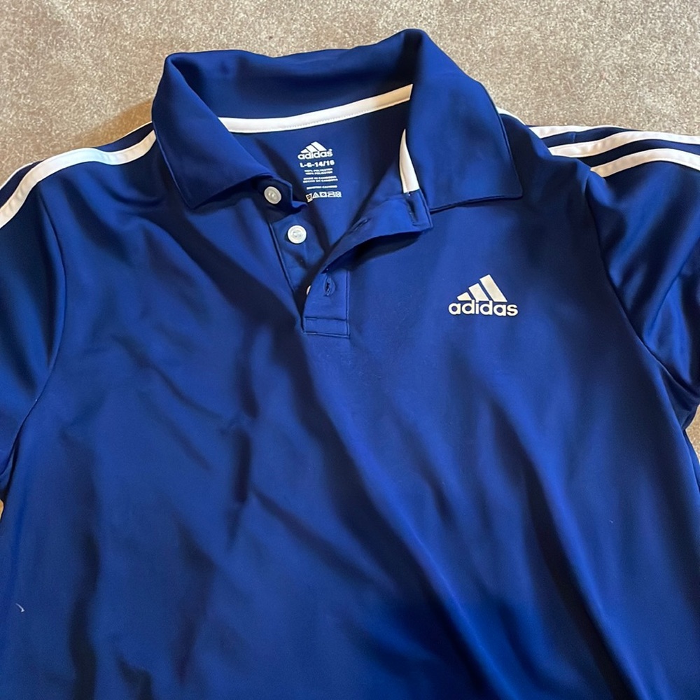 Dark blue adidas collared shirt